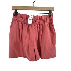 Express Shorts Size Small NEW Pink Paper Bag Elastic Waist Pockets Cotton Blend